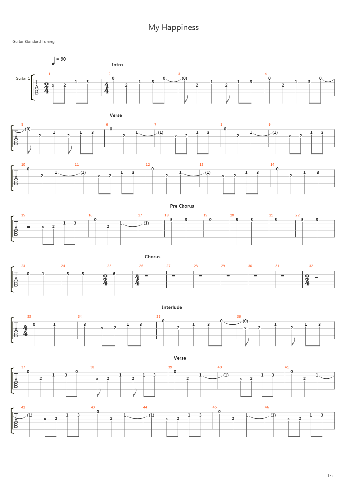 My Happiness吉他谱