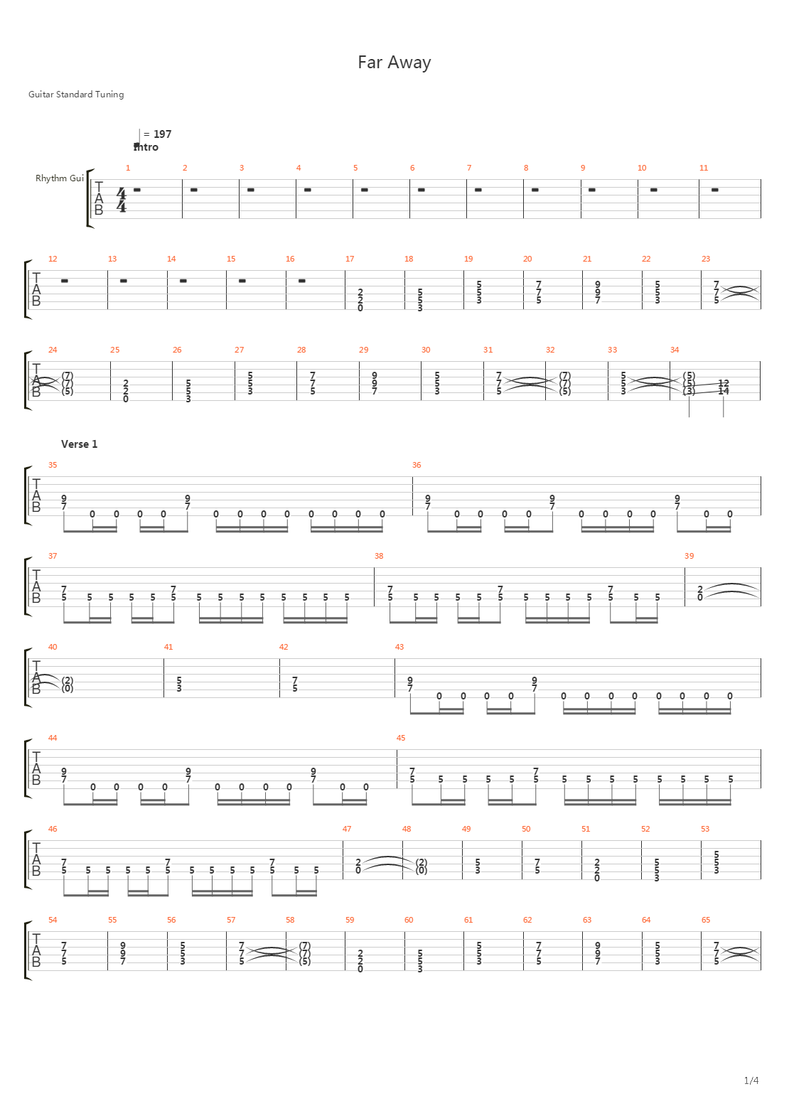 Far Away吉他谱