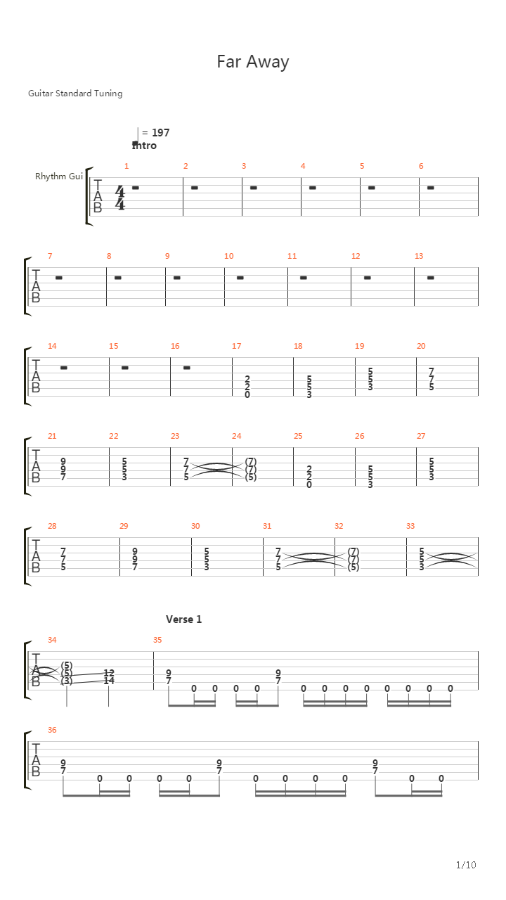 Far Away吉他谱