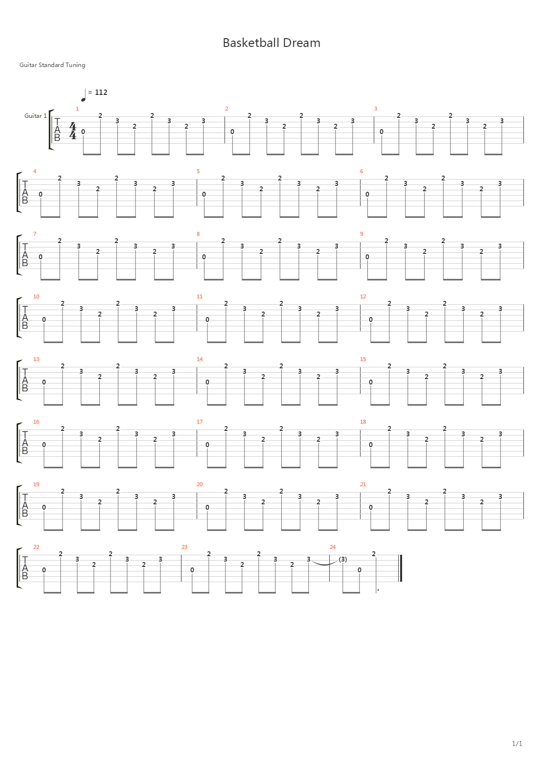 Basketball Dream吉他谱