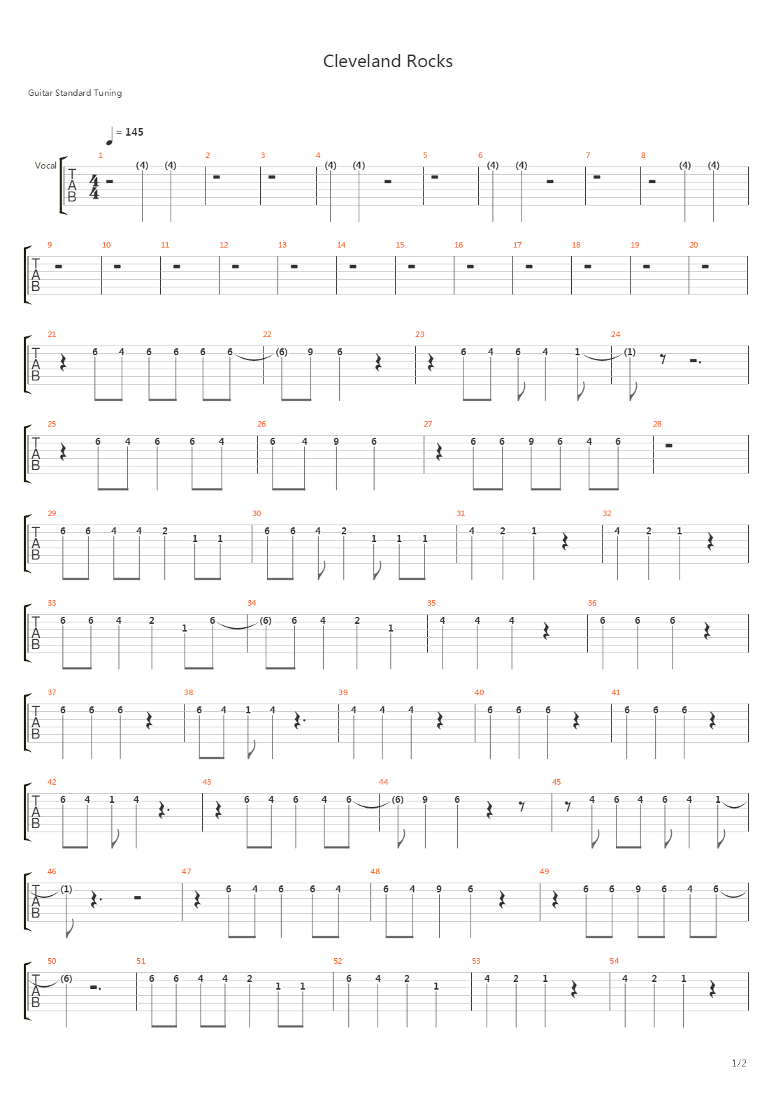 Cleveland Rocks吉他谱