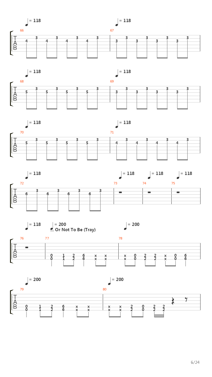 To Be Or Not To Be (Tray)吉他谱