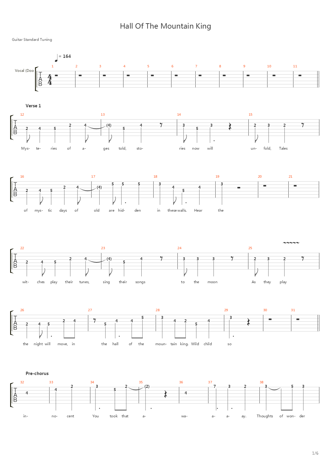 Hall Of The Mountain King吉他谱