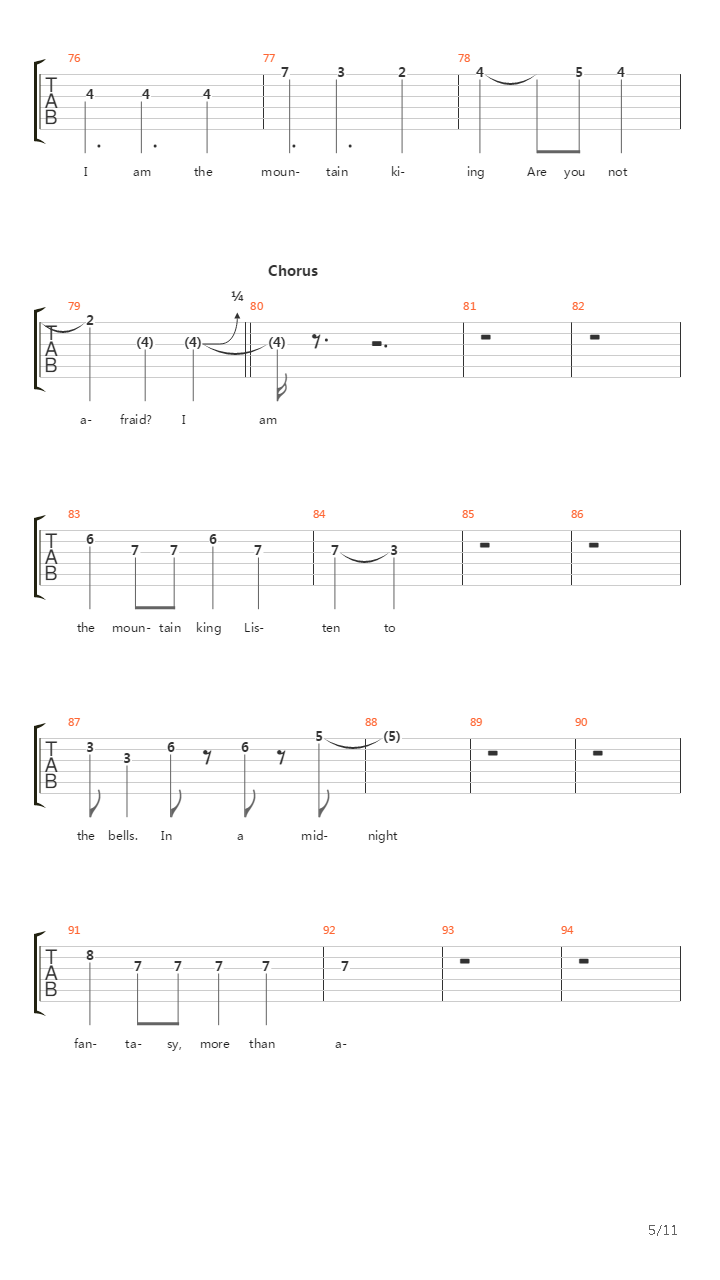 Hall Of The Mountain King吉他谱