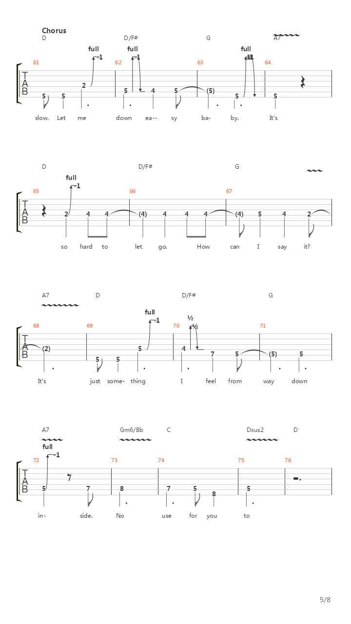 Let Me Down Easy吉他谱