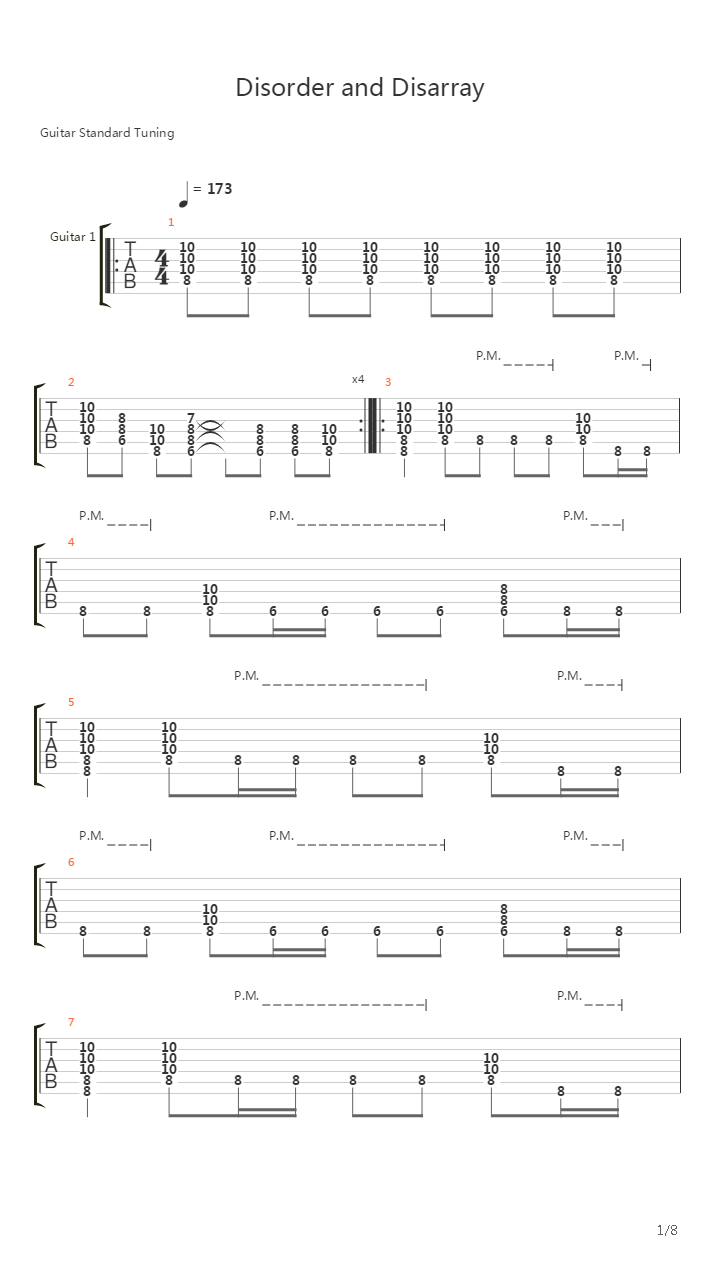 Disorder And Disarray吉他谱