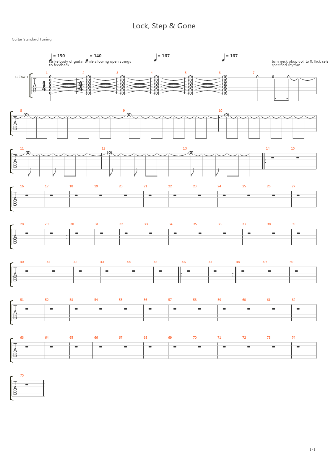 Lock, Step & Gone吉他谱