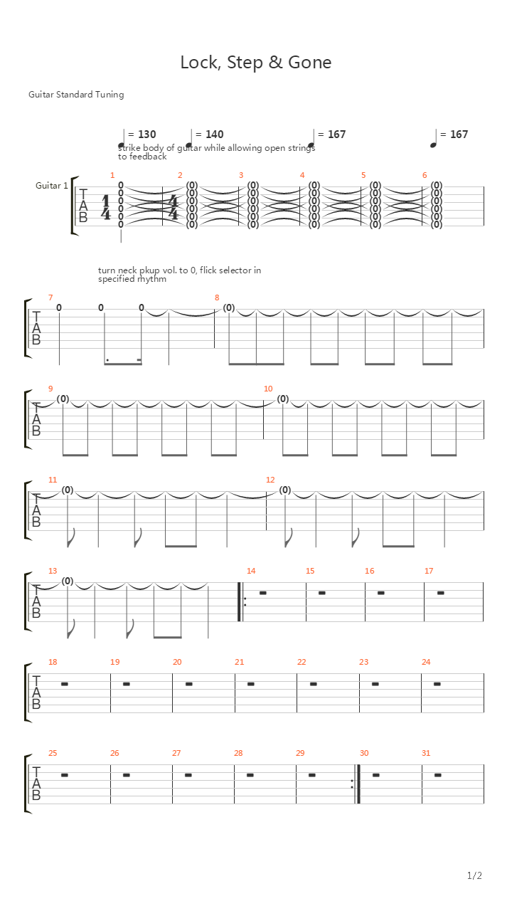 Lock, Step & Gone吉他谱
