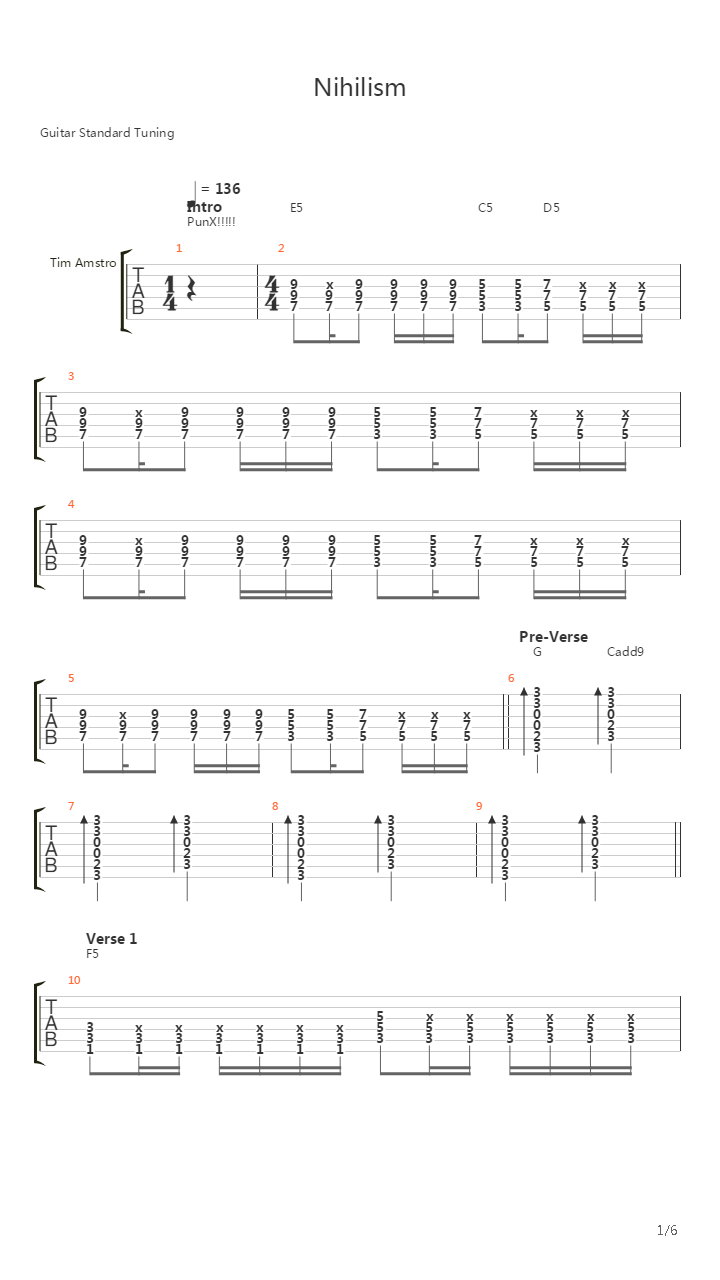 Nihilism吉他谱
