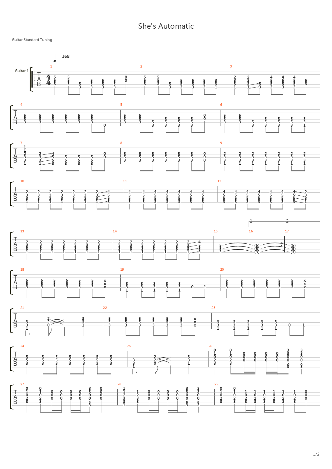 She's Automatic吉他谱