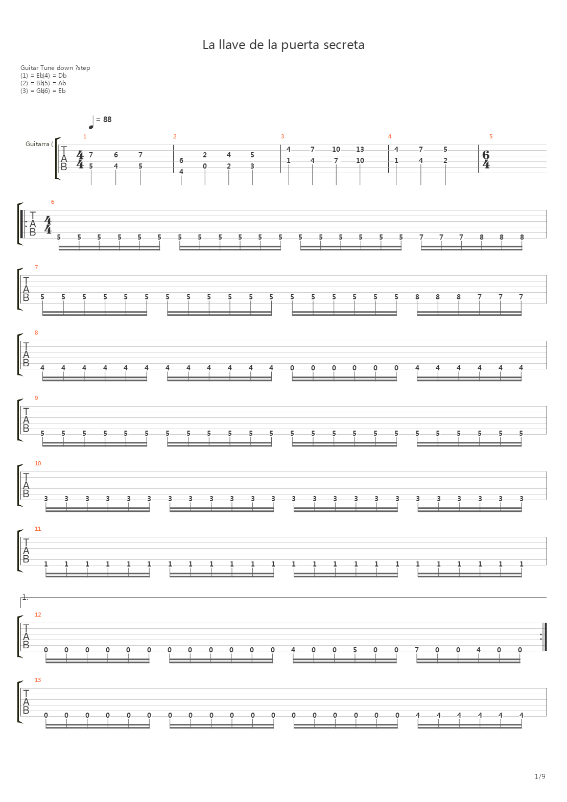 La Llave De La Puerta Secreta吉他谱