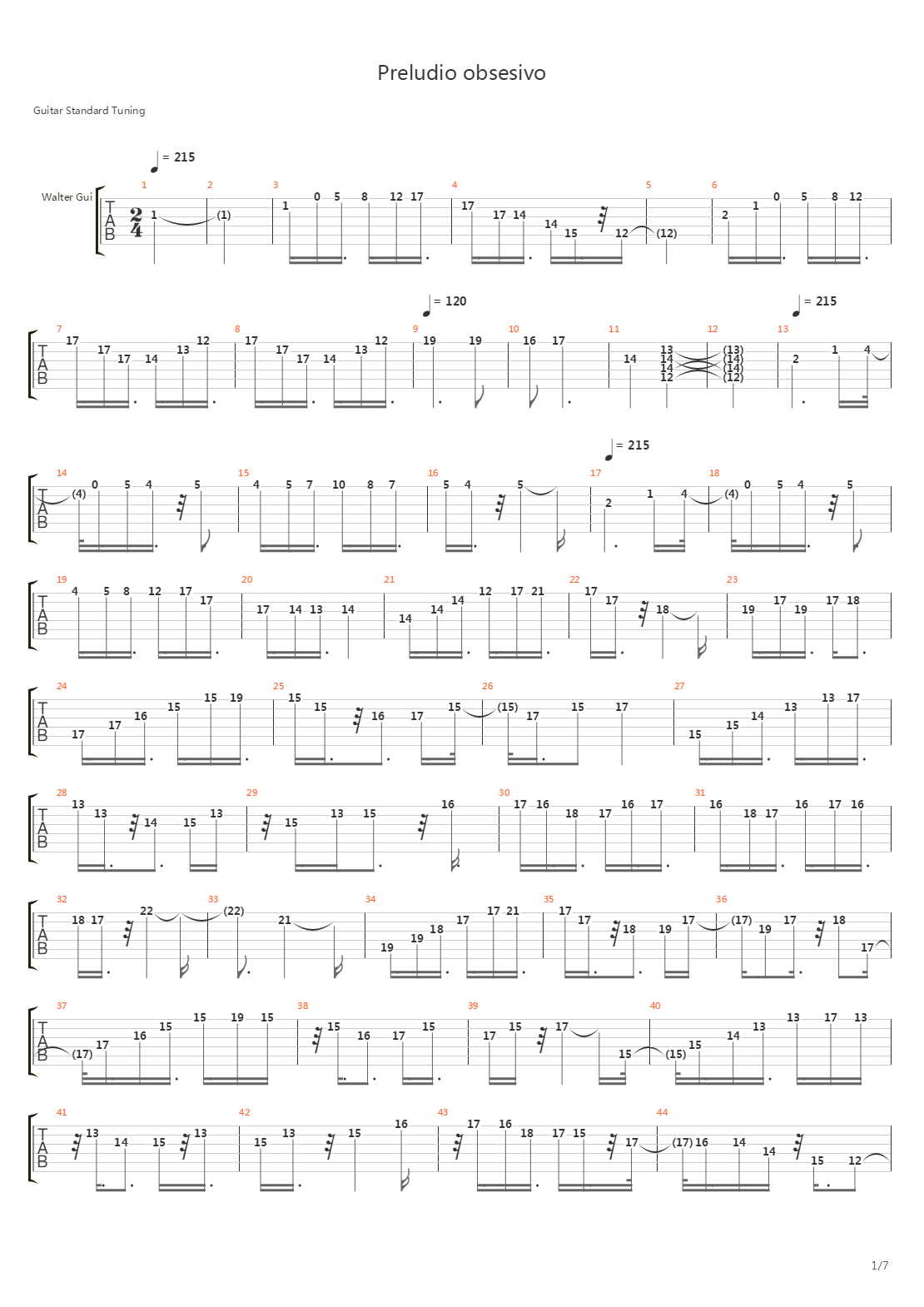 Preludio Obsesivo吉他谱