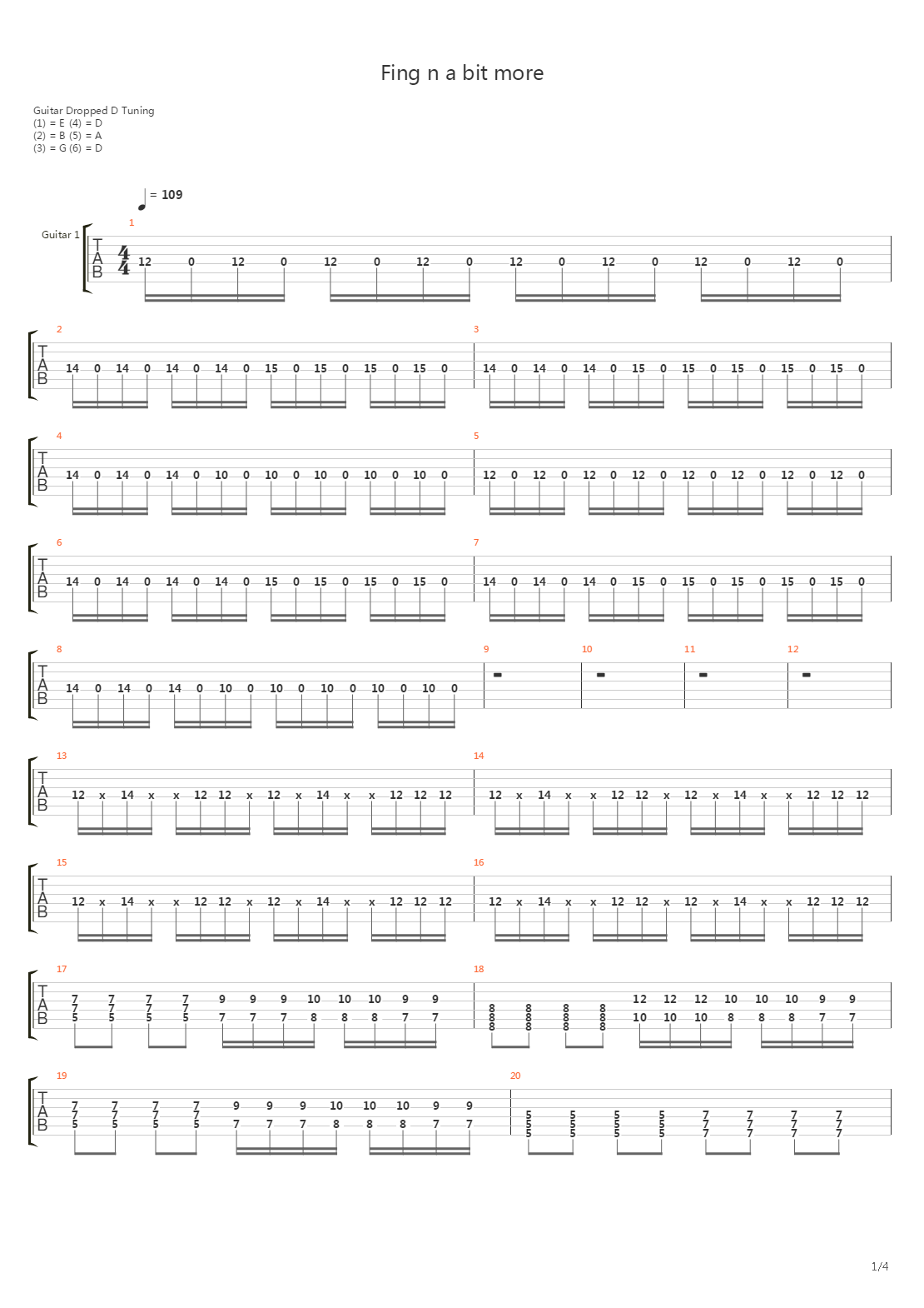 Fing N A Bit More吉他谱