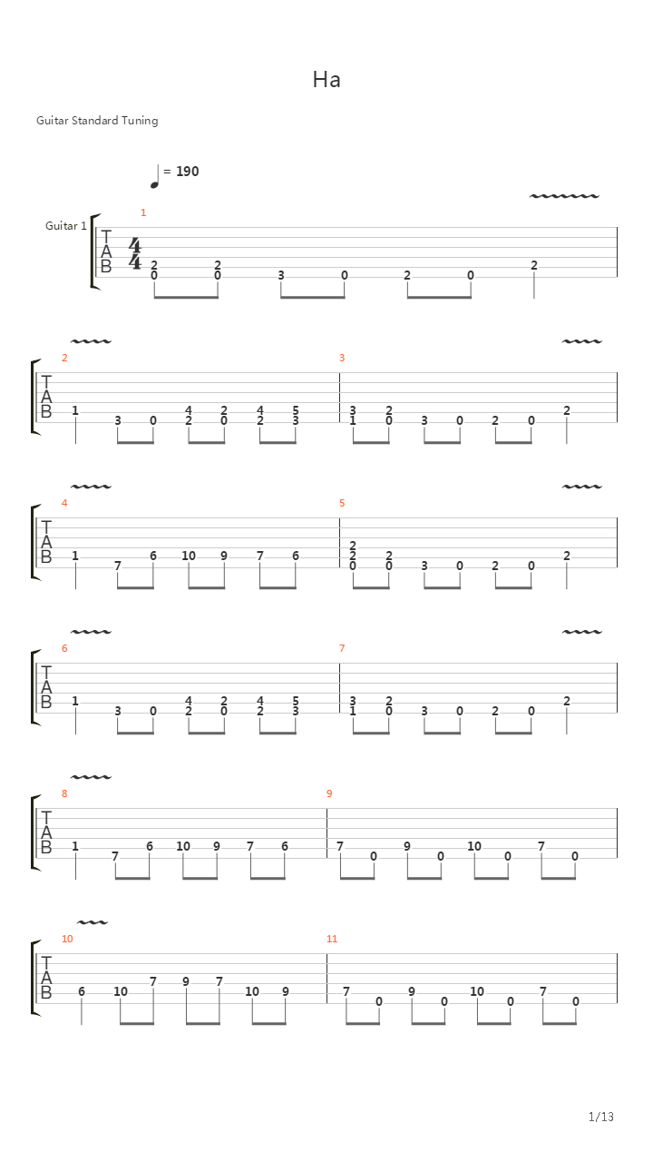 Ha吉他谱