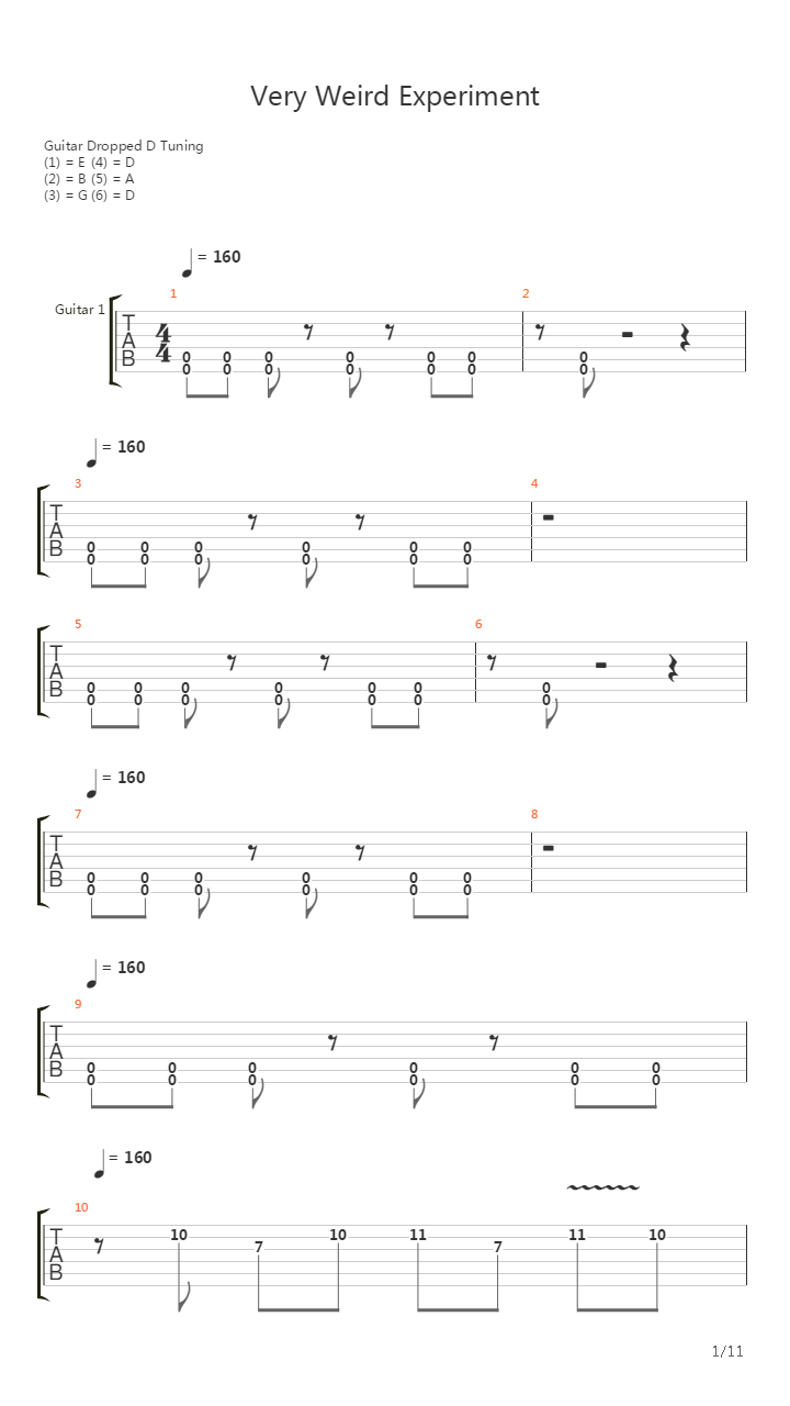 Very Weird Experiment吉他谱
