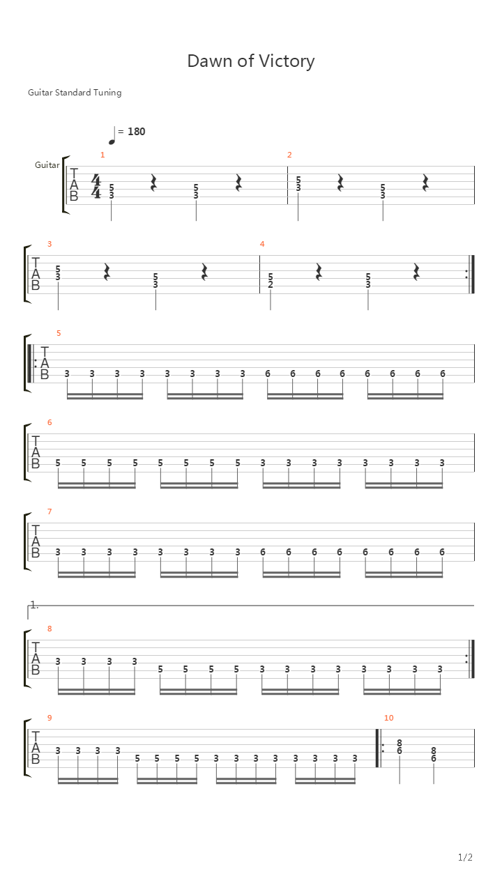 Dawn Of Victory吉他谱