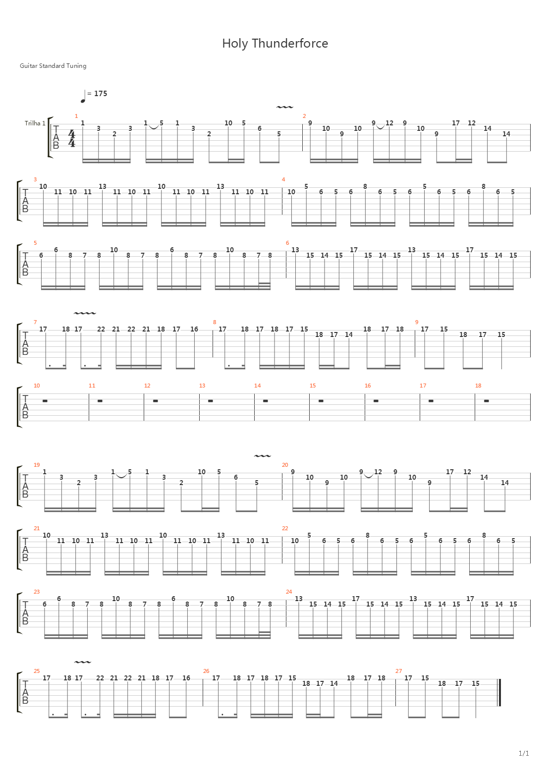 Holy Thunderforce (solo)吉他谱