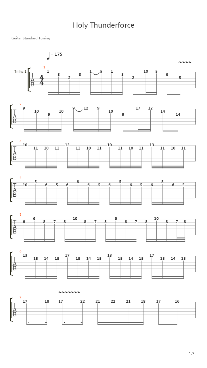 Holy Thunderforce (solo)吉他谱