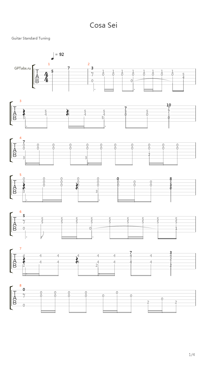 Cosa Sei吉他谱