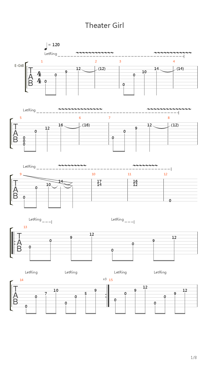 Theater Girl吉他谱