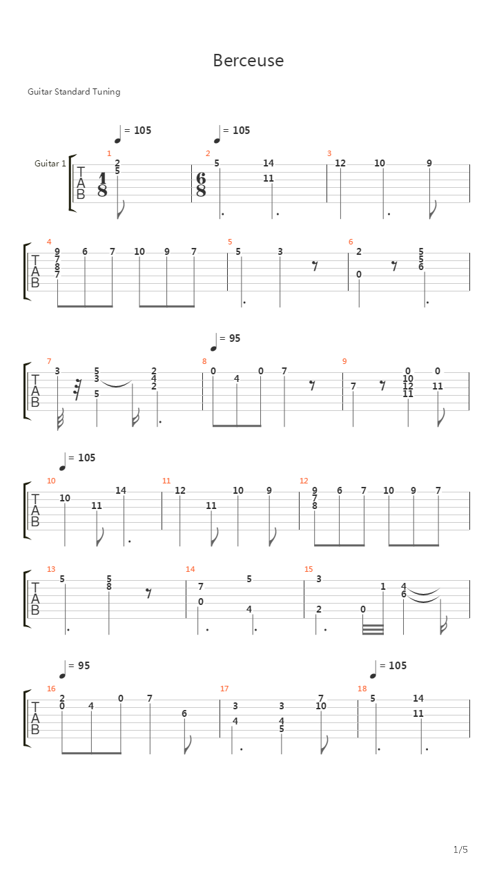 Berceuse吉他谱