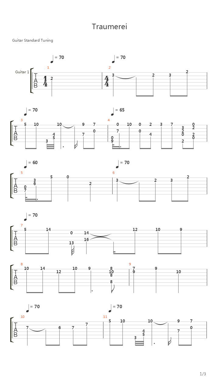 Traumerei吉他谱