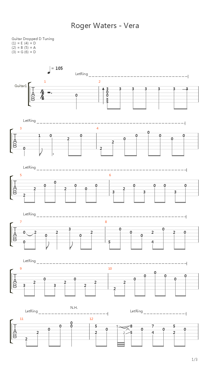 Vera吉他谱