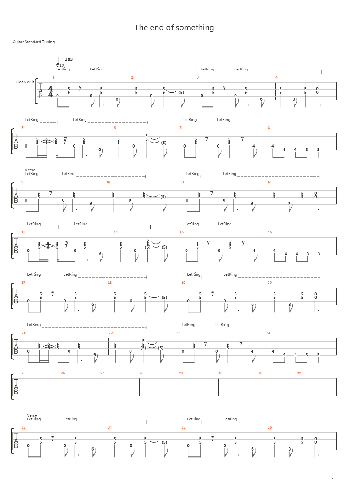 The End Of Something吉他谱
