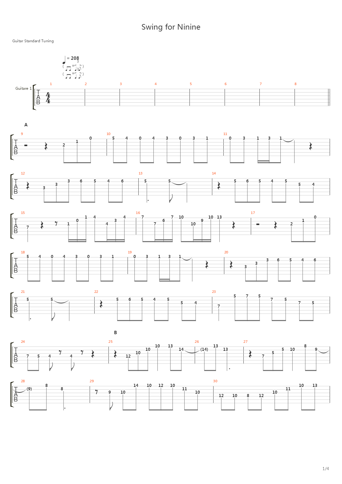 Swing For Ninine吉他谱