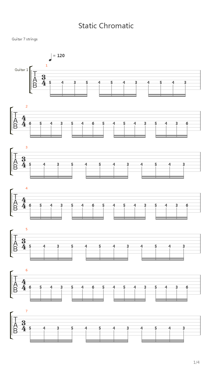 Static Chromatic吉他谱