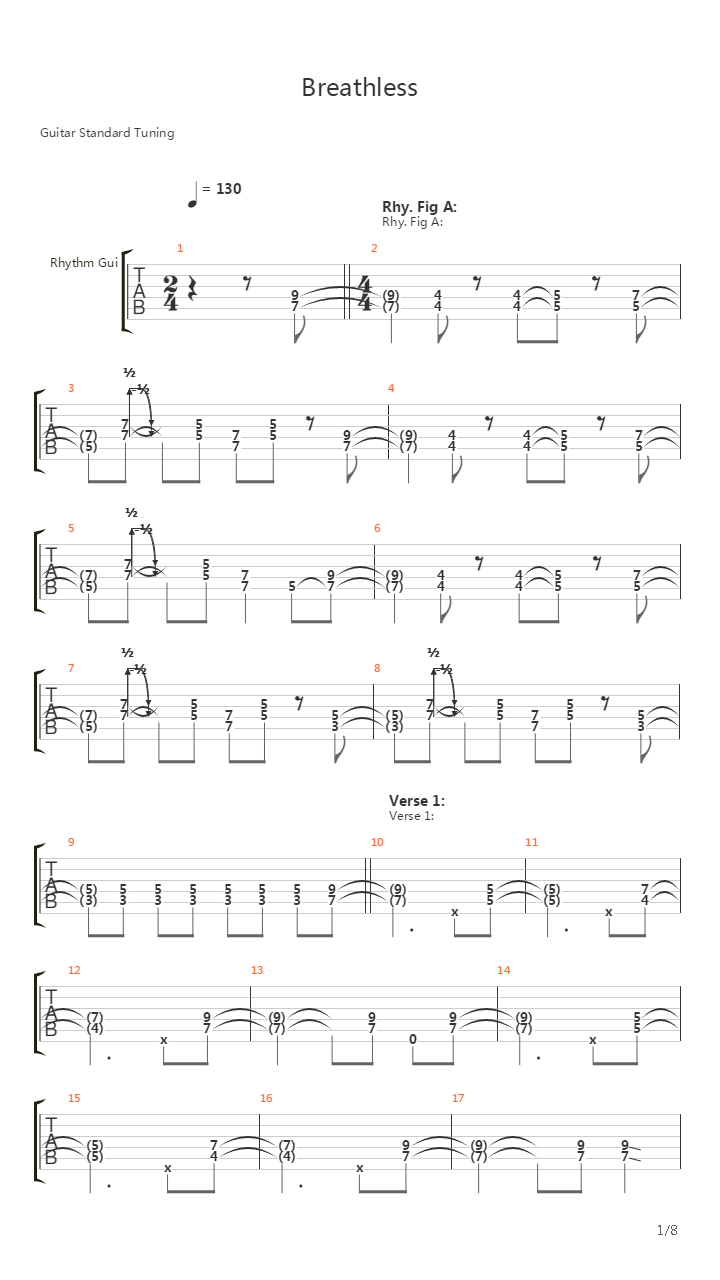 Breathless吉他谱