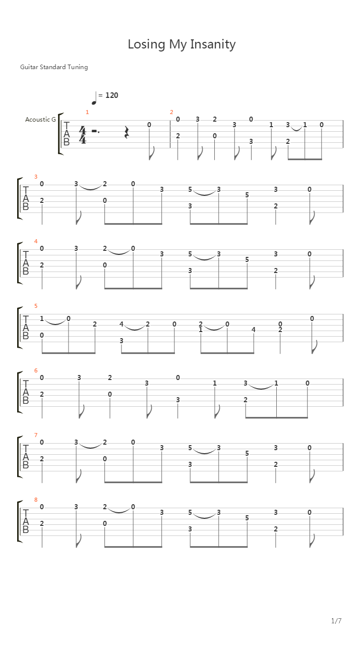 Lost My Insanity吉他谱