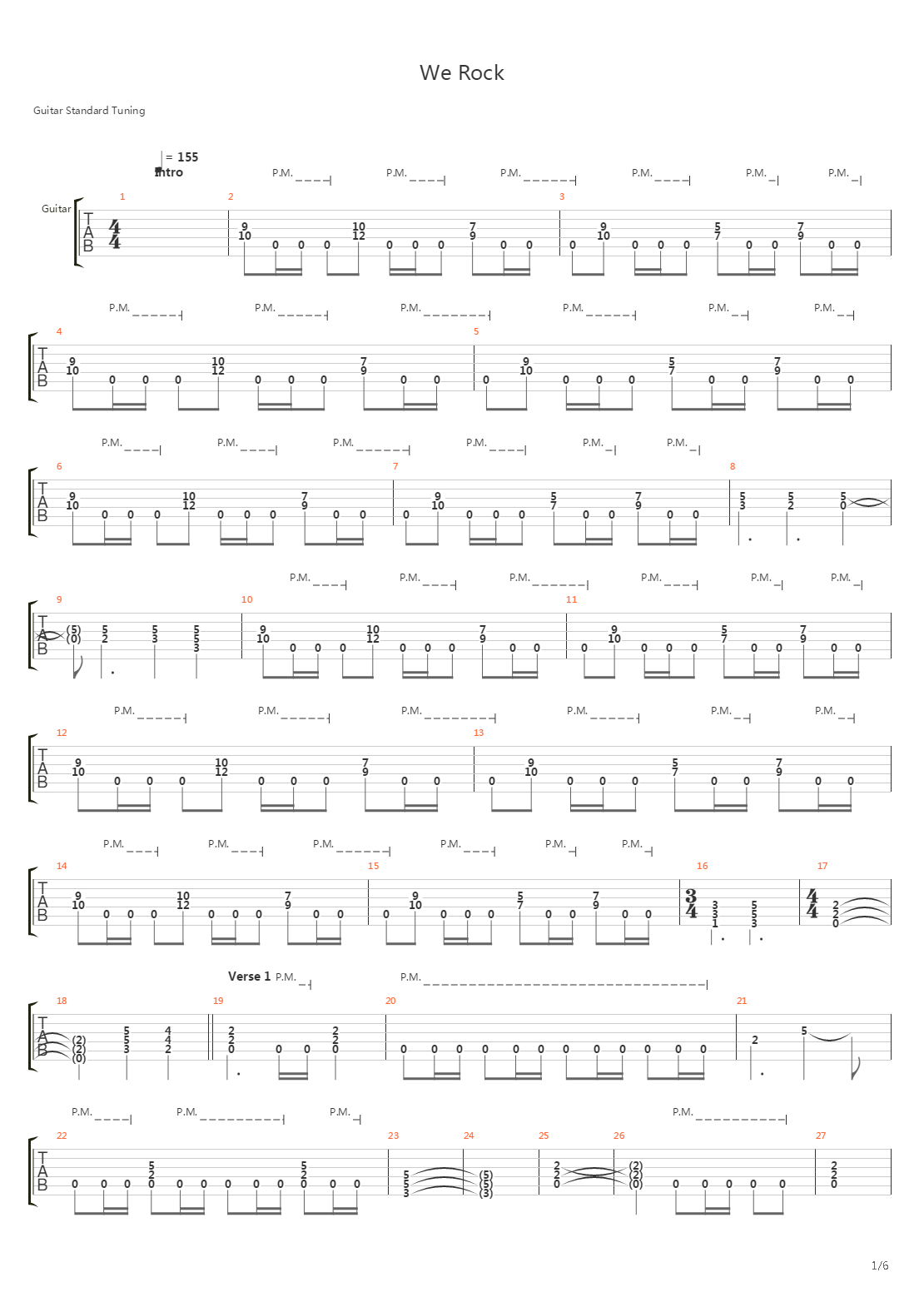 We Rock吉他谱