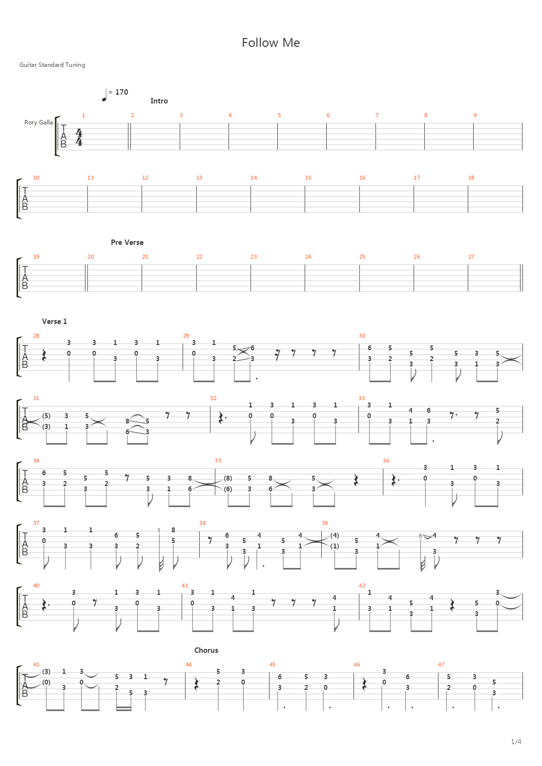 Follow Me吉他谱