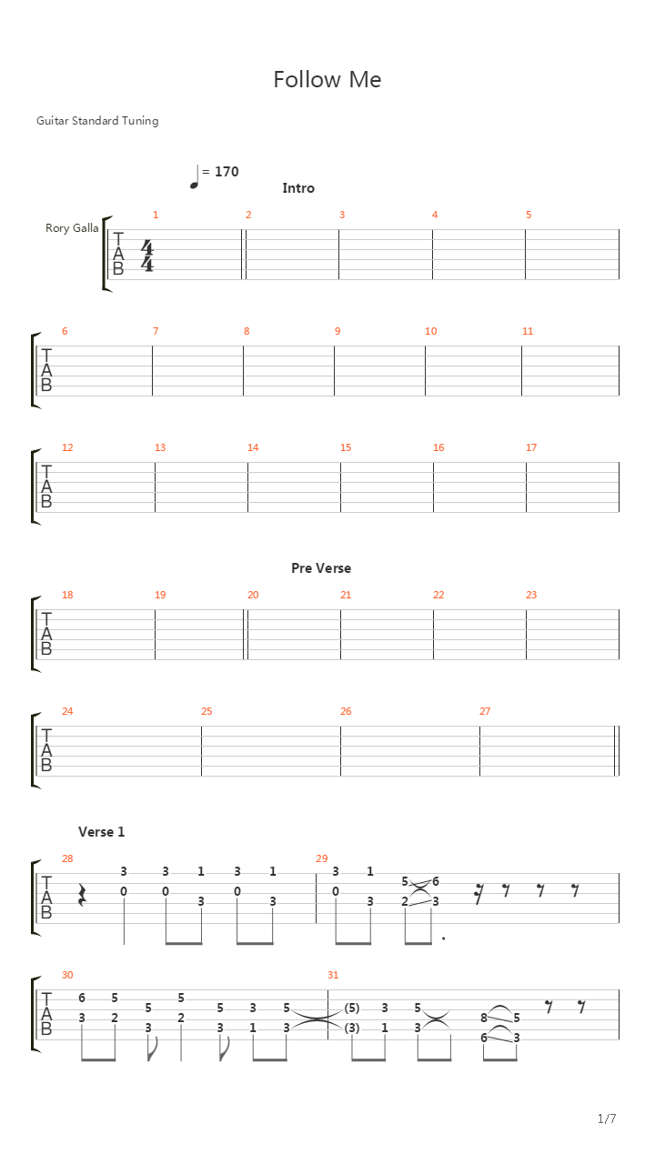 Follow Me吉他谱