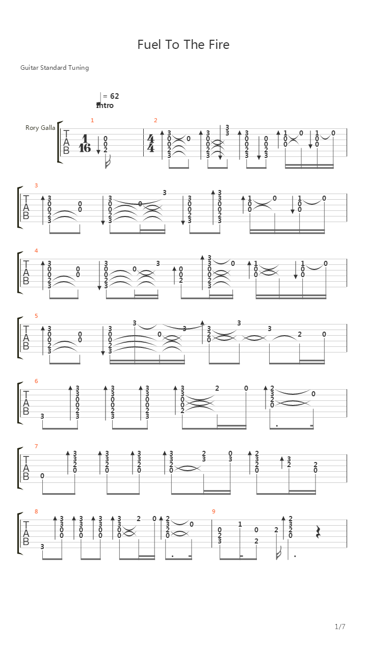 Fuel To The Fire吉他谱