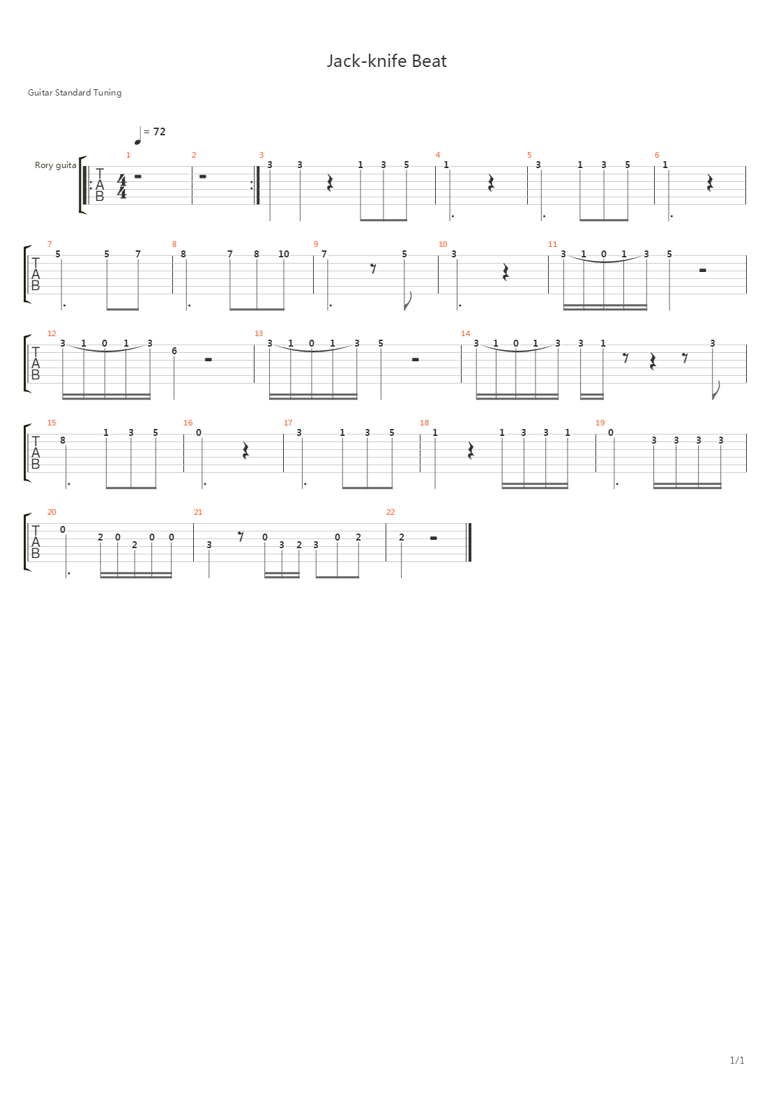 Jacknife Beat吉他谱