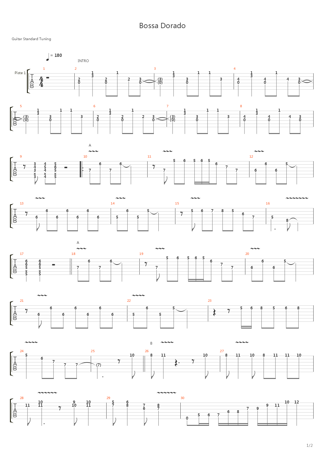 Bossa Dorado吉他谱