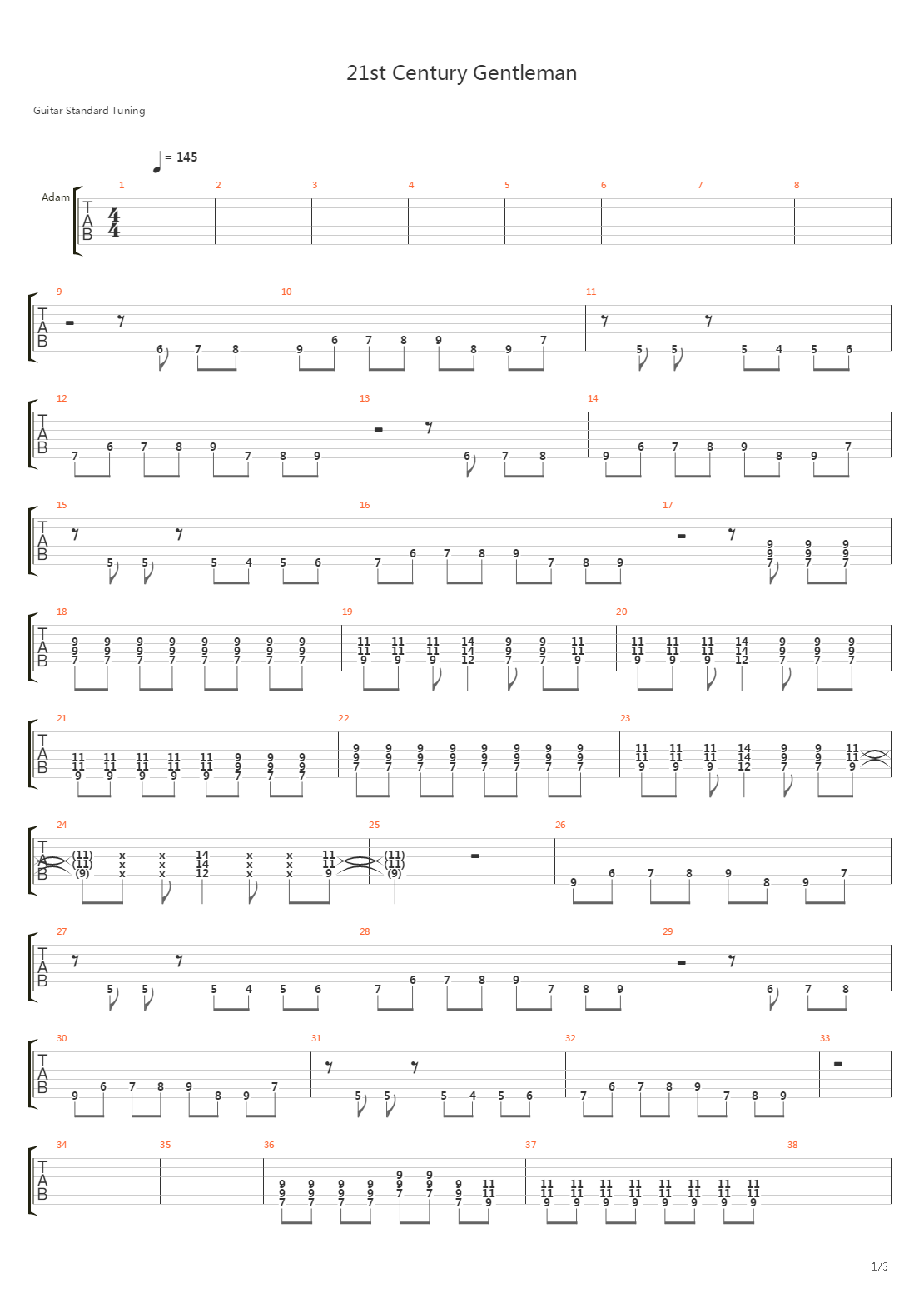 21st Century Gentleman吉他谱
