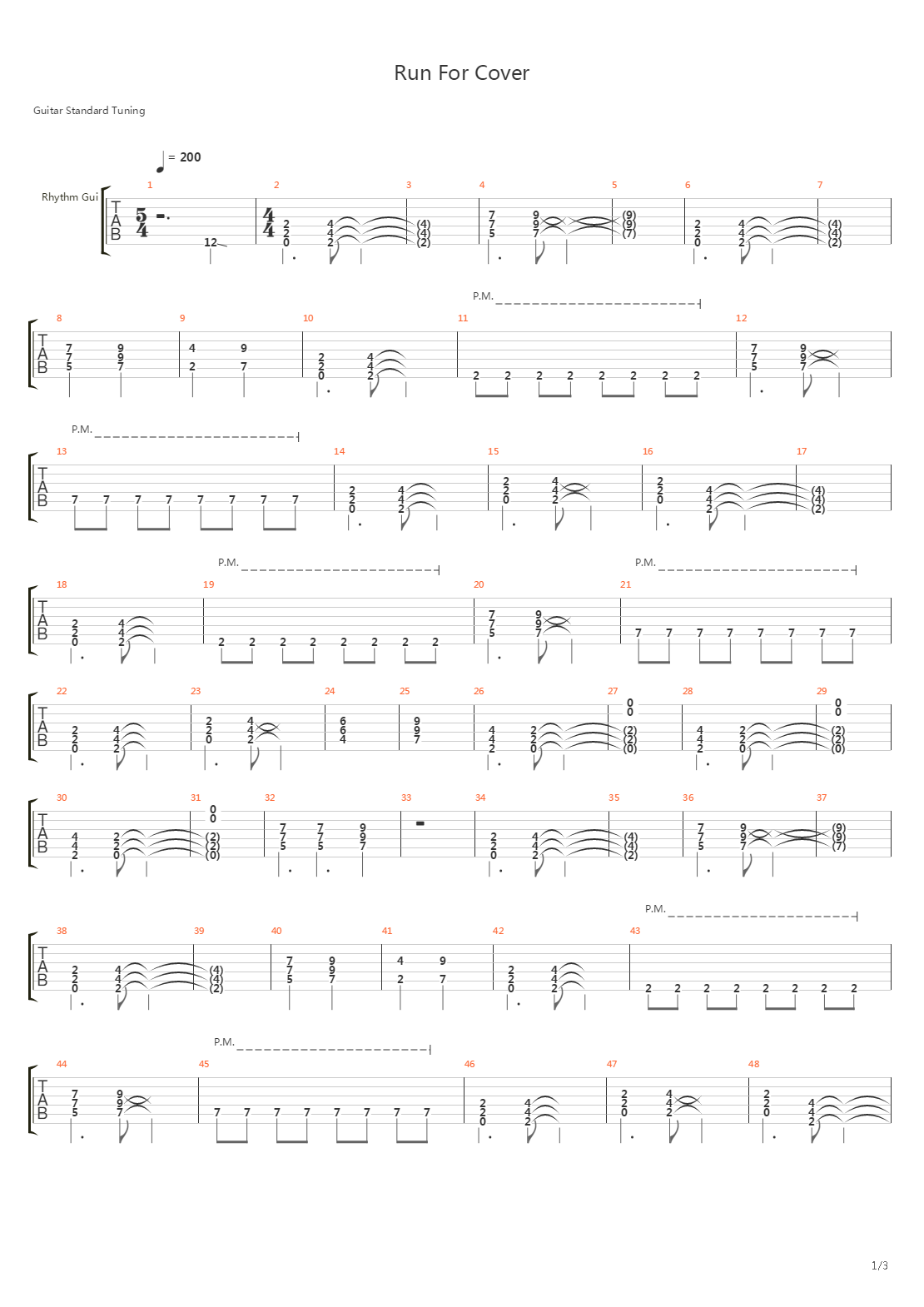 Run For Cover吉他谱