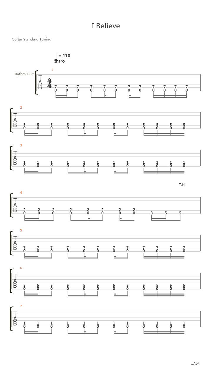 I Believe吉他谱