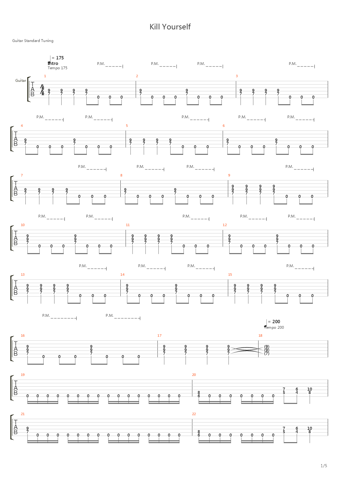 Kill Yourself吉他谱