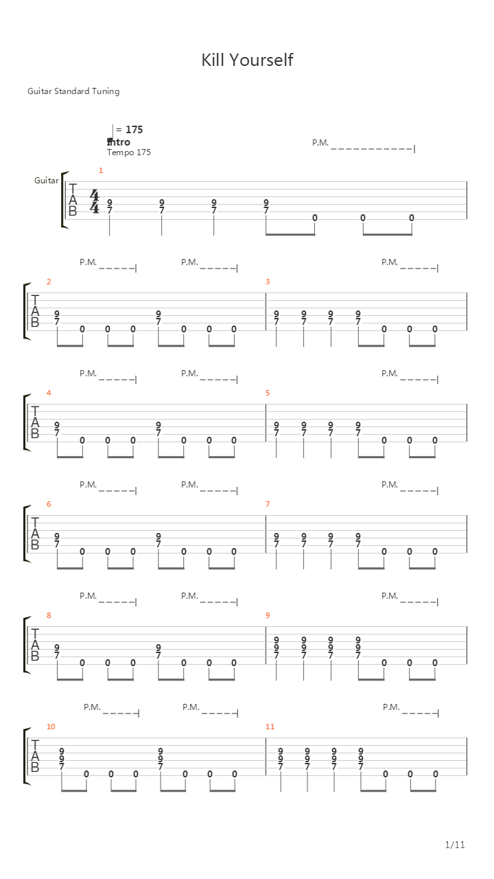 Kill Yourself吉他谱