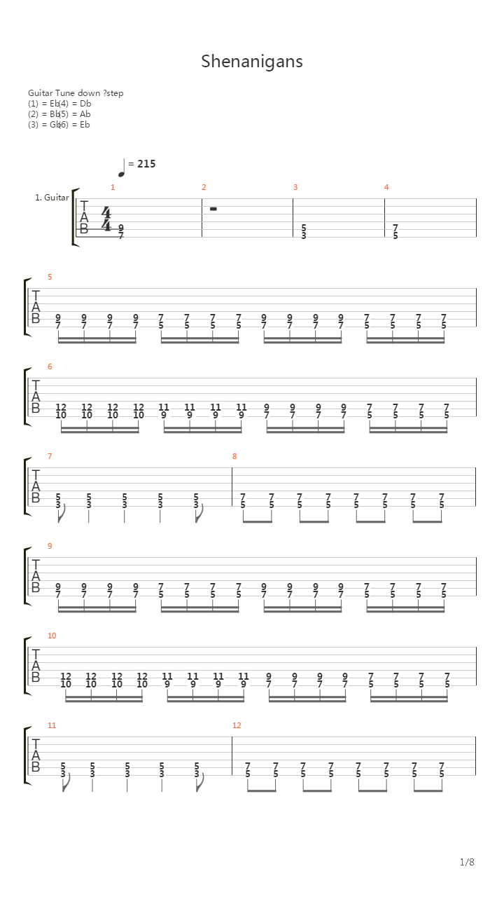 Shenanigans吉他谱