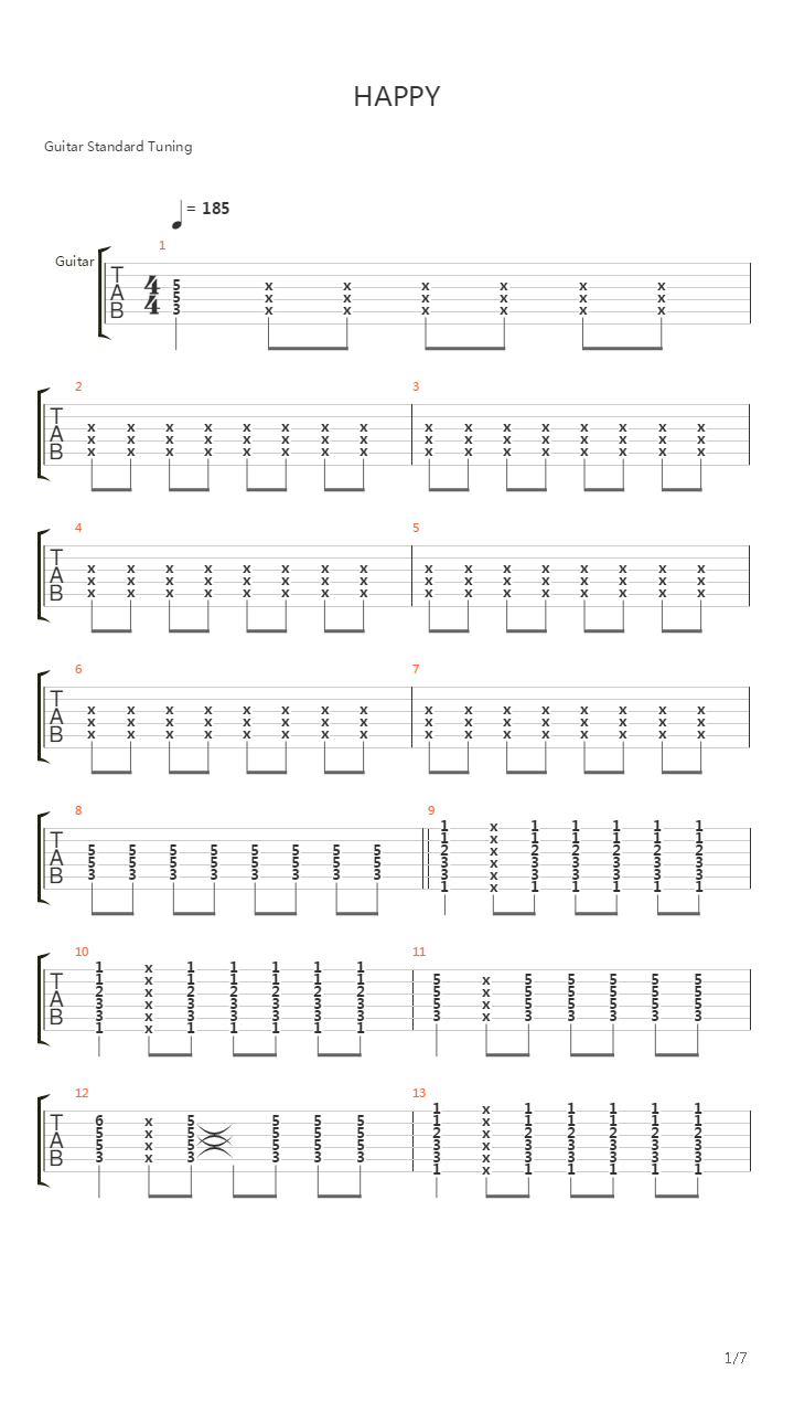 Happy吉他谱