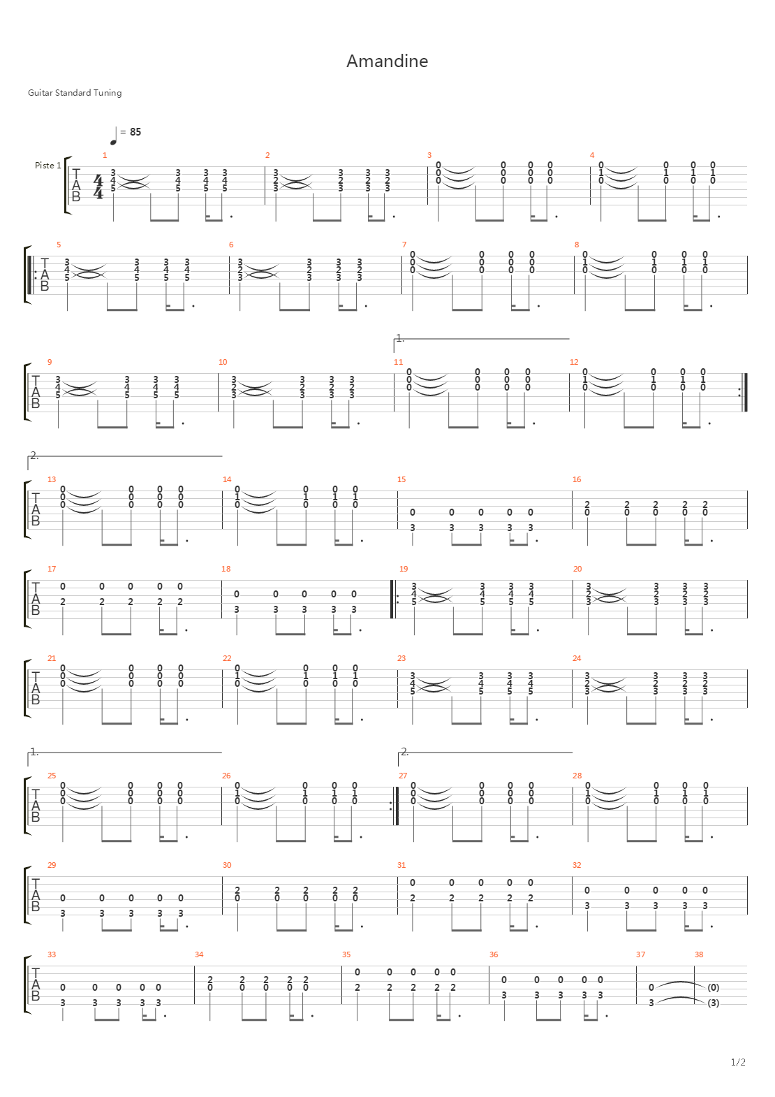 Amandine吉他谱