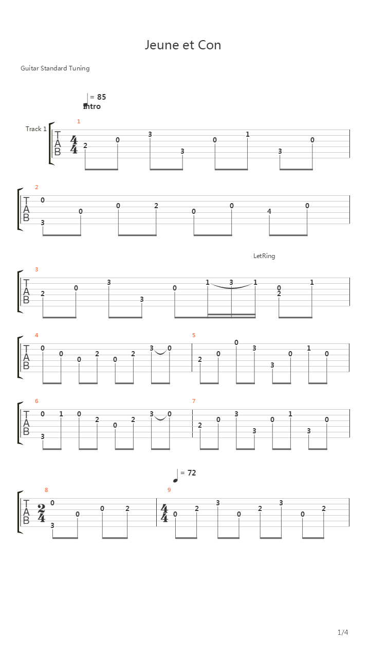 Jeune Et Con (Acoustique)吉他谱