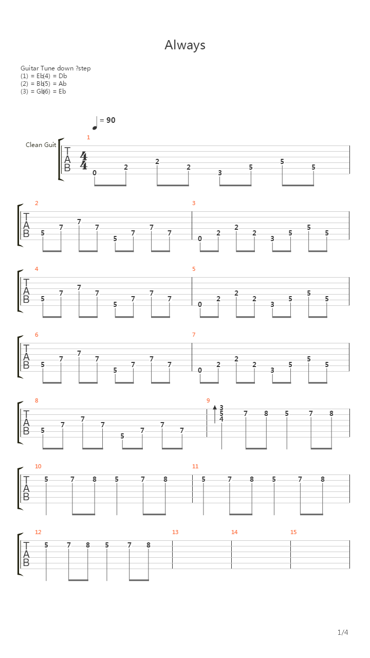 Always吉他谱