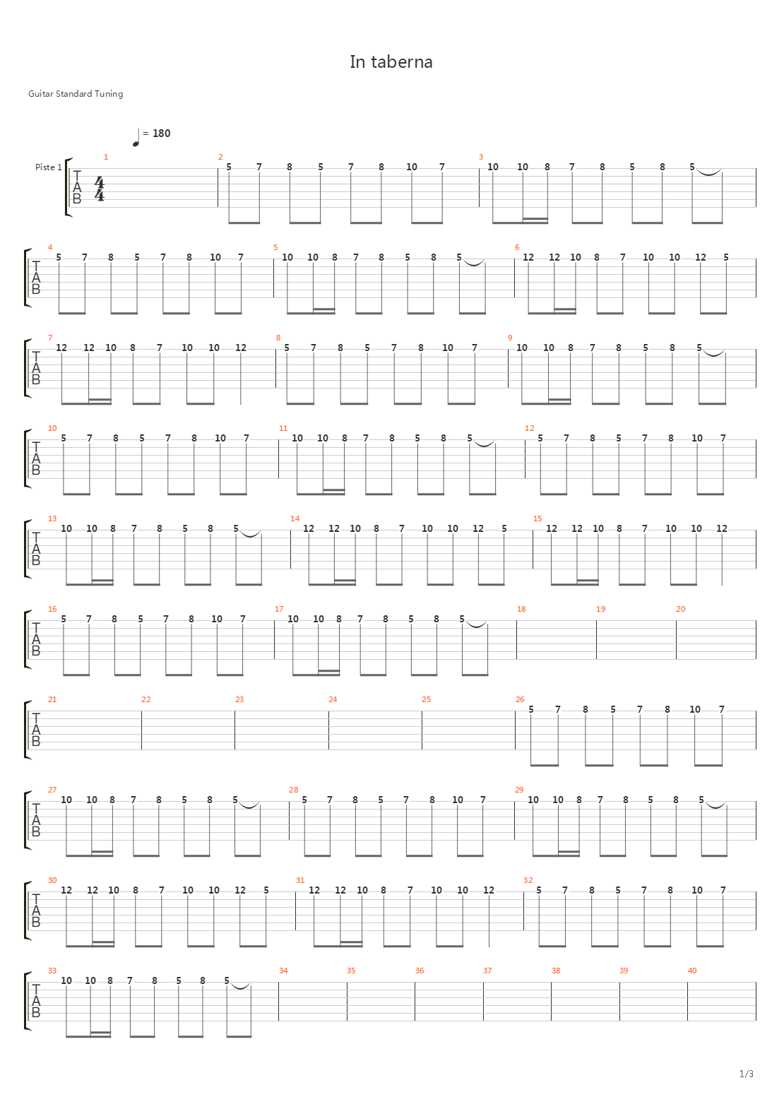 In Taberna吉他谱