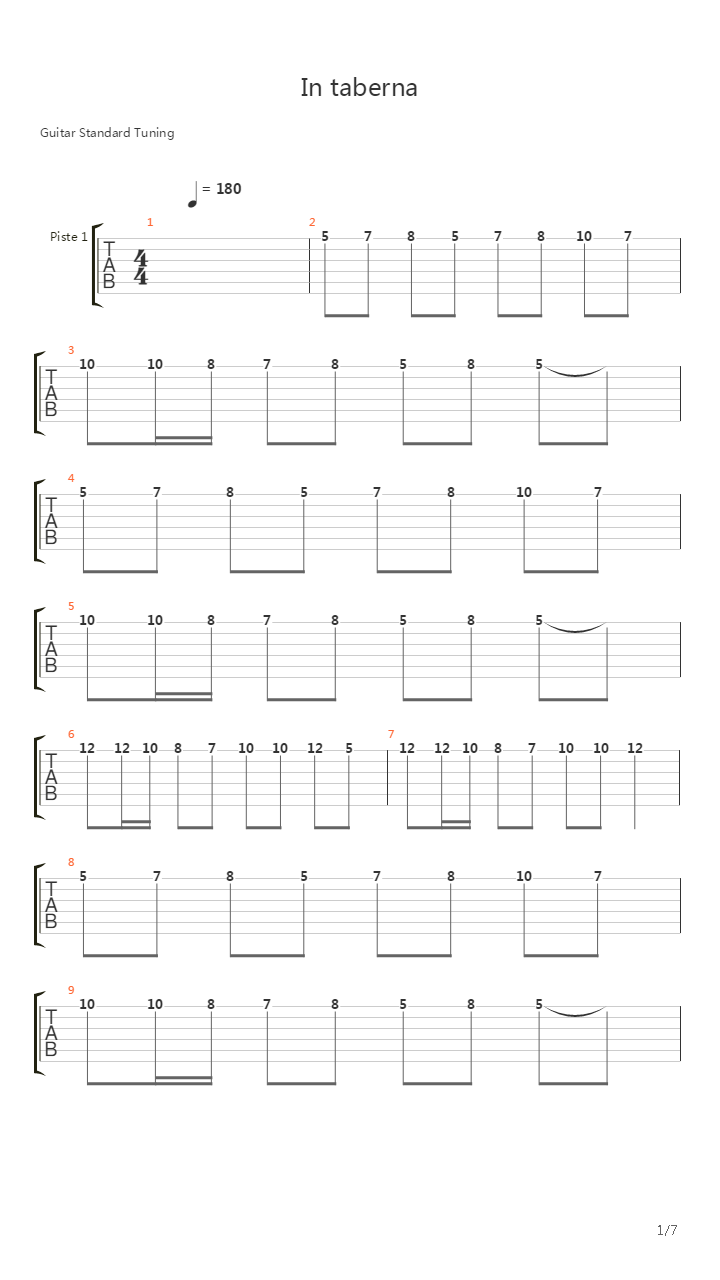 In Taberna吉他谱